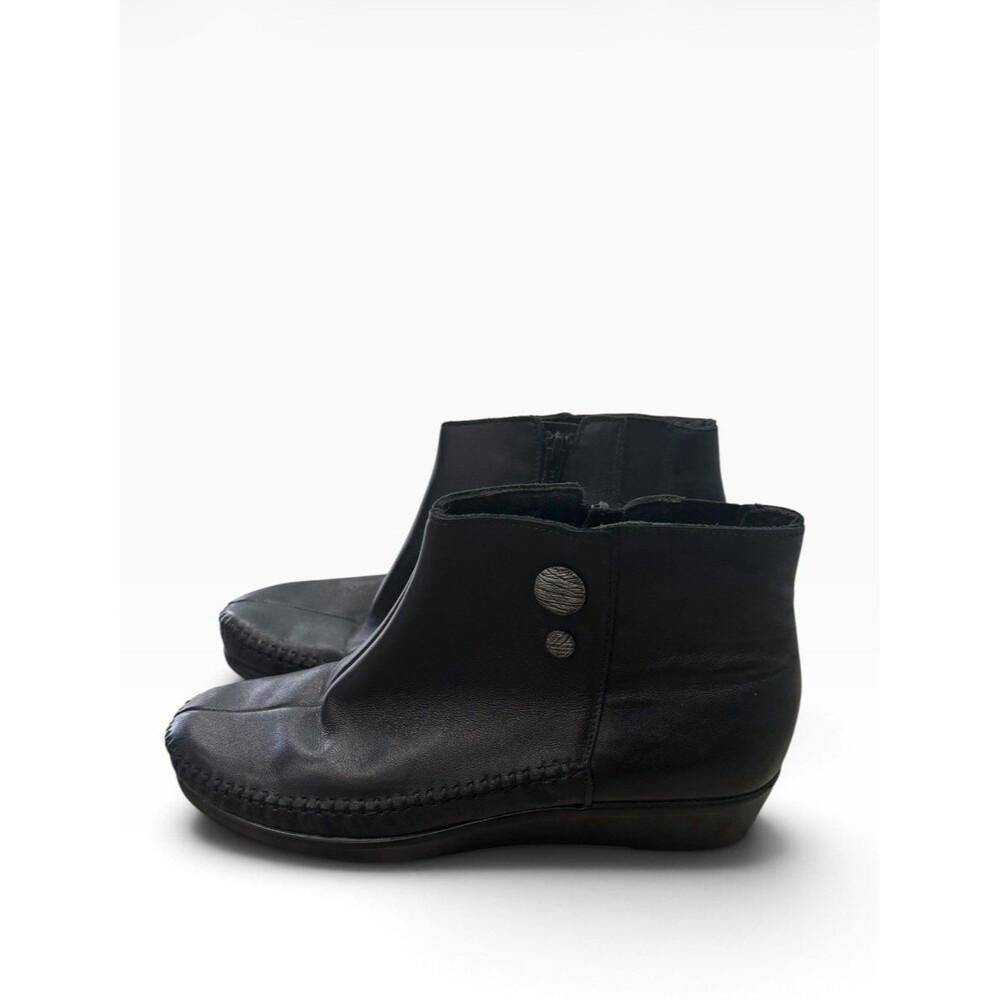SAS Women's Jade TRIPAD Comfort Black Leather Zip Ankle Bootie Boots Size 9.5 M